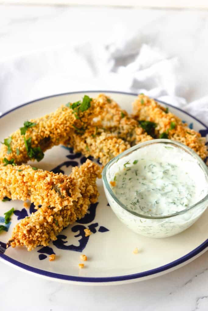 gluten free fried pickles with ranch dressing 